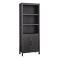 thumbnail image 1 of Pemberly Row Engineered Wood Bookcase with Doors in Raven Oak Finish, 1 of 9