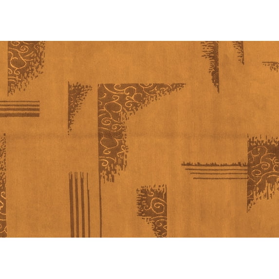Ahgly Company Indoor Rectangle Abstract Orange Modern Area Rugs, 2' x 4'