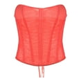 thumbnail image 5 of Women's Sexy Sheer Mesh Lace Up Corset Bustier Top Shapewear Corset Belt Waist Corset Top, 5 of 8