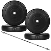 BalanceFrom Cast Iron Olympic 2-Inch Weight Plates and 5FT/6FT Barbell ,80LB/100LB, Multiple Packages,for Home Gym Strength Training