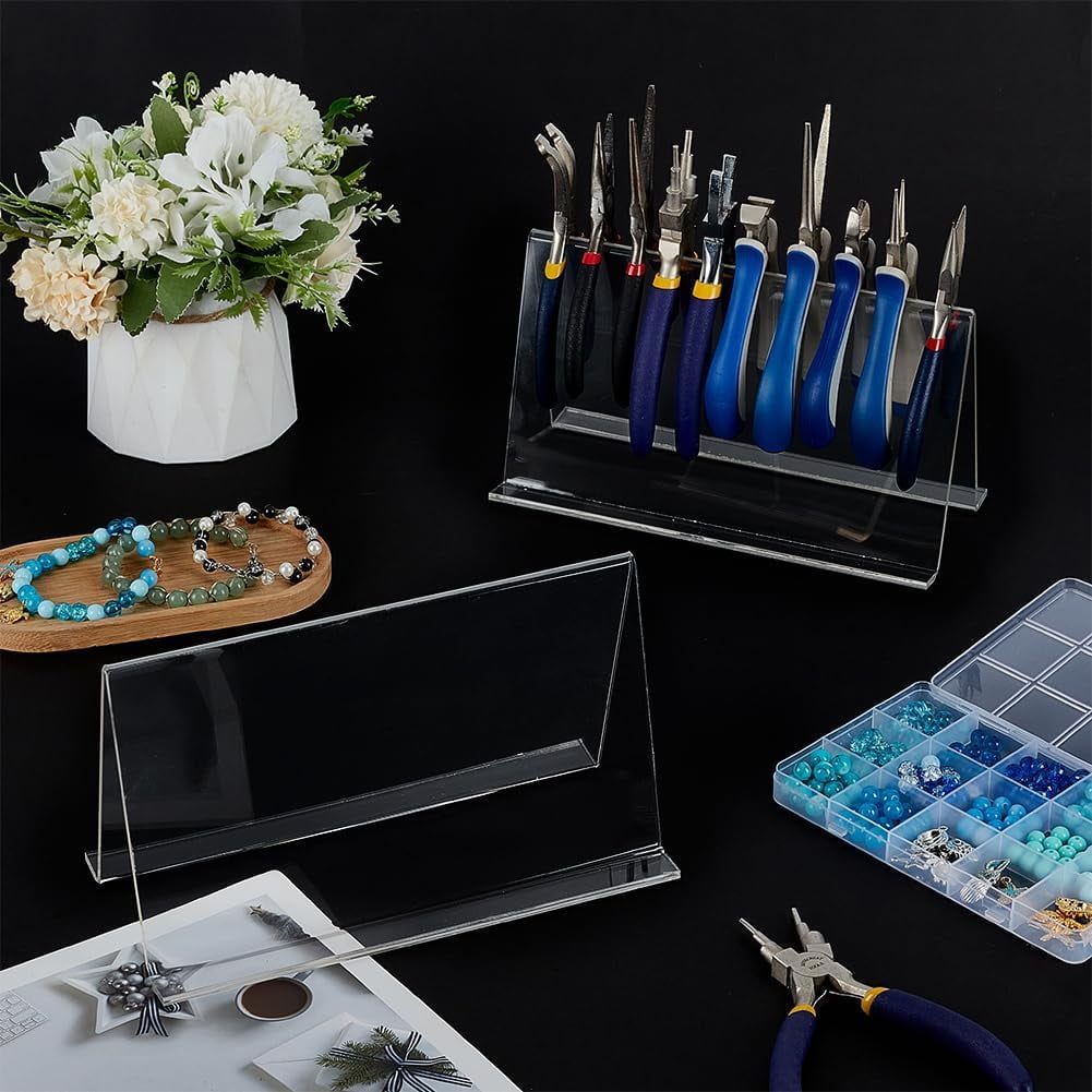 2 Pcs Acrylic Pliers Rack 3.9x8.3x4.7Inch Clear Acrylic Pliers Pliers Organizer Rack Holder Jewelry Tool Holder Pliers Organizer Stand for Storage Tongs Jewelry Clear DIY