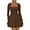 Coffee, variant on Women's Square Neck Ruffle Hem Mini Dress Ruched Waist Long Sleeve Short Party Dresses