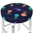 thumbnail image 3 of Easygdp Sea Jellyfish Easy To Install Bar Chair Cover&Cound Chair Cover&Elastic Stool Cover, Washable&Bottom With Elastic Edge - 12 Inch, 3 of 7