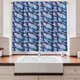 thumbnail image 2 of Ambesonne Paisley Kitchen Curtains, Feather and Wavy Design, 55"x39", Pale Blue Navy Blue, 2 of 3