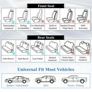 Coverado Beige Car Seat Covers Full Set, Waterproof Premium Leather Front and Back Seat Protectors, Luxury Auto Interior Accessories, Universal Fit Most Cars Sedan SUVs Pick-up Trucks
