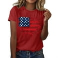 thumbnail image 2 of Sexlip Womens Swimsuit Set Dripping Flag Print Cover Up Design Crew Neck Short Sleeve Loose Silhouette Soft Fabric for Summer Water Activities Red S, 2 of 4