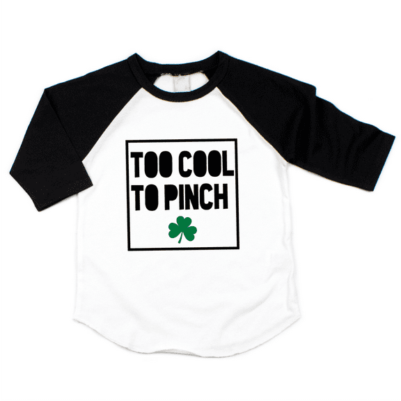 Bump and Beyond Designs Boys St. Patrick's Day Shirt, Too Cool to Pinch (Black, 18-24 Months)
