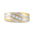 thumbnail image 2 of Solid 10K Yellow Gold Real Natural Diamond Mens Wedding Band Ring 1/4 Carat - Size - 10 ( .25 Cttw ), 2 of 5