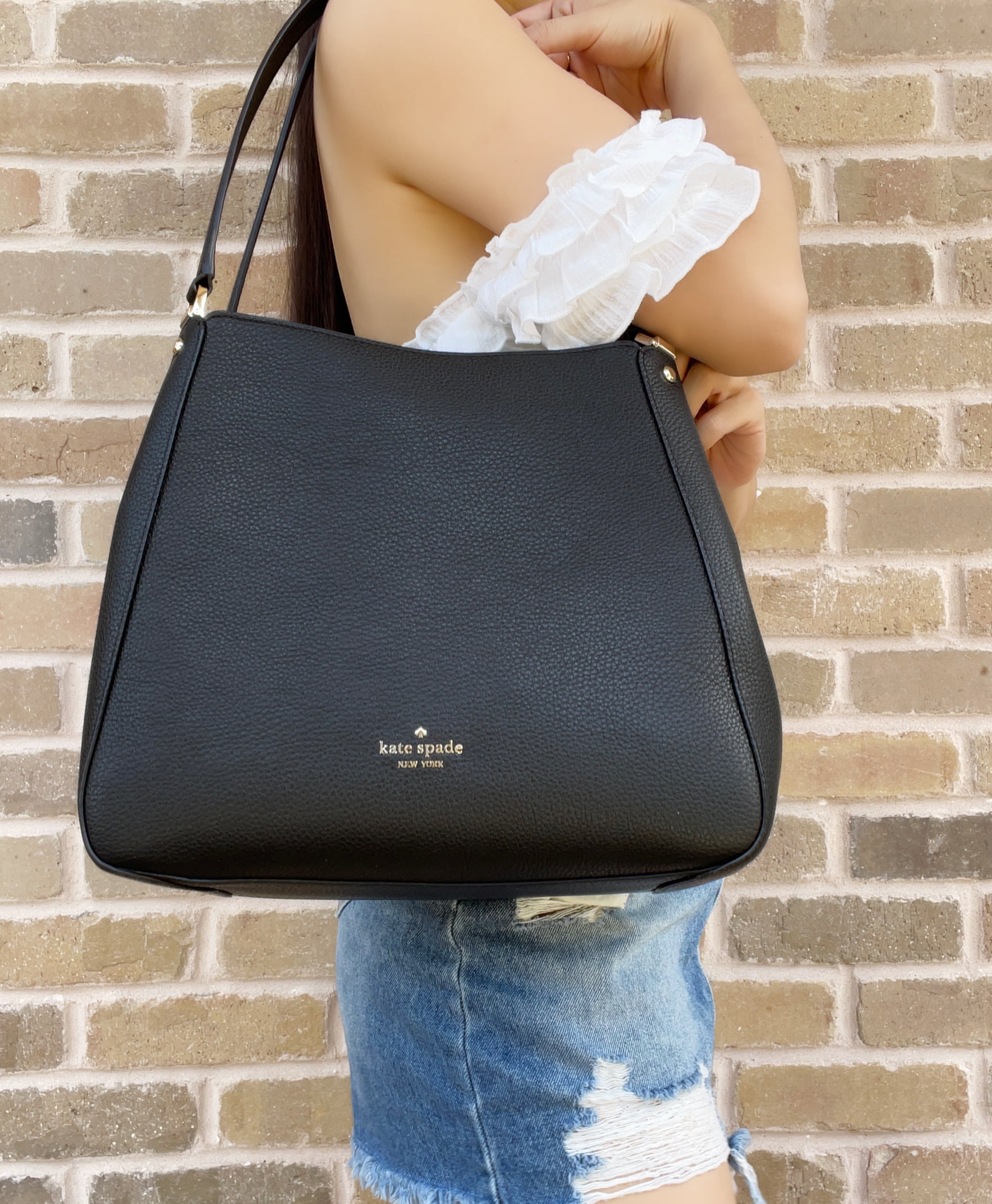 New Kate Spade Leila Shoulder Bag Pebble Leather Taro Milk