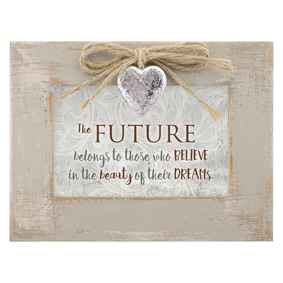 Future Belongs to Those Who Believe Natural Taupe Jewelry Music Box Plays Wonderful World