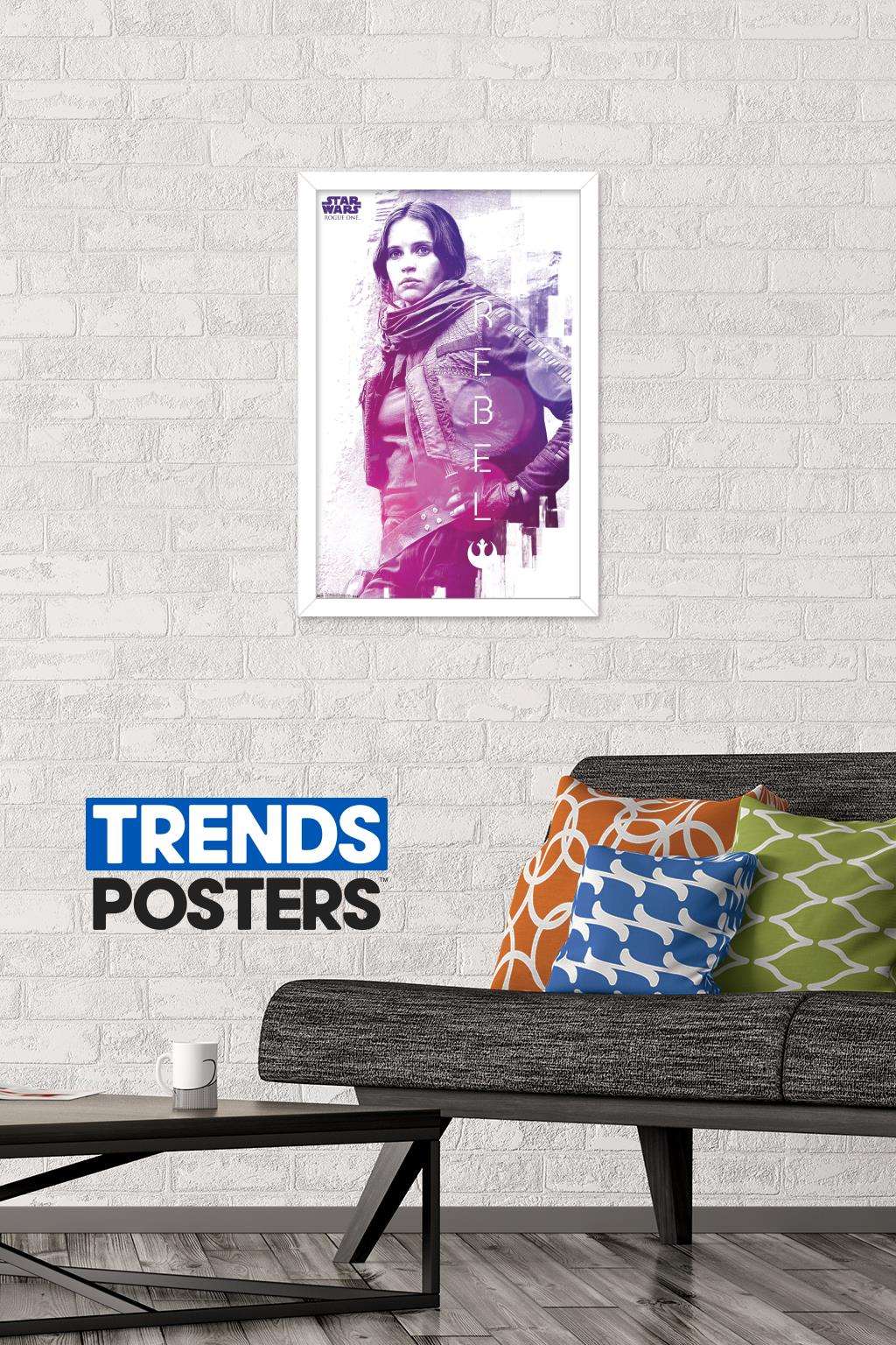Star Wars: Rogue One - Rebel Wall Poster, 14.725" x 22.375", Framed