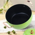 thumbnail image 6 of Stock Pot-Double-Handled Apple Soup Pot 2.6Qt Cast Iron Simmer Pot with Lid, Health Soup & Stew Cooking Pasta Pot, Green/Red, 6 of 6