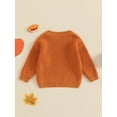 thumbnail image 3 of Binshrliy Toddler Baby Girl Boy Thanksgiving Sweater Long Sleeve Letter Embroidery Pullover 3M 6M 9M 12M 18M 24M 3T 4T 5T Kids Warm Jumpers Tops Fall Loose Knitwear, 3 of 6