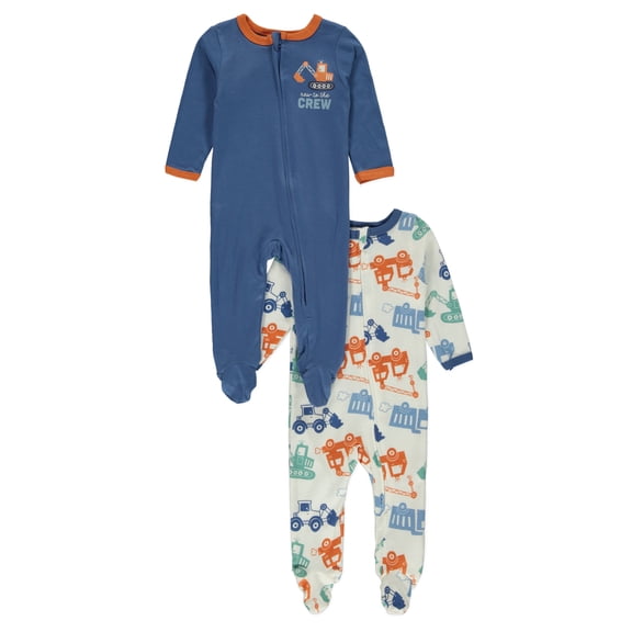 Bon Bebe Baby Boys' 2-Pack Footed Coveralls Color: multi Size: 3 - 6 months