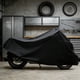 thumbnail image 1 of Funda para motocicleta Almacenamiento impermeable en interiores exteriores, poliéster resistente a prueba de viento y antiviento, bicicletas Universal Fit, 4 tallas 200-240cm, negra, 1 of 6