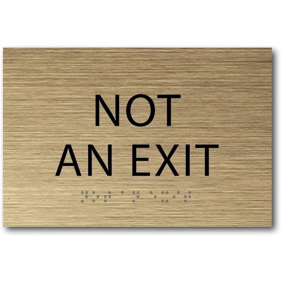 ADA CENTRAL SIGNS - 6" X4" Not An Exit Sign - ADA Compliant Tactile Graphics Grade 2 Braille Text Prohibition Sign | Wall Mount Plastic Emergency Safety Restriction Sign for Business, Office