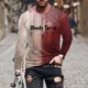 thumbnail image 1 of Blusas y camisas de manga larga con cuello redondo para hombre, moda informal, estampado, deportivas, de manga larga, cuello redondo, blusas, camisas para hombre, blusa de poliéster, 1 of 5