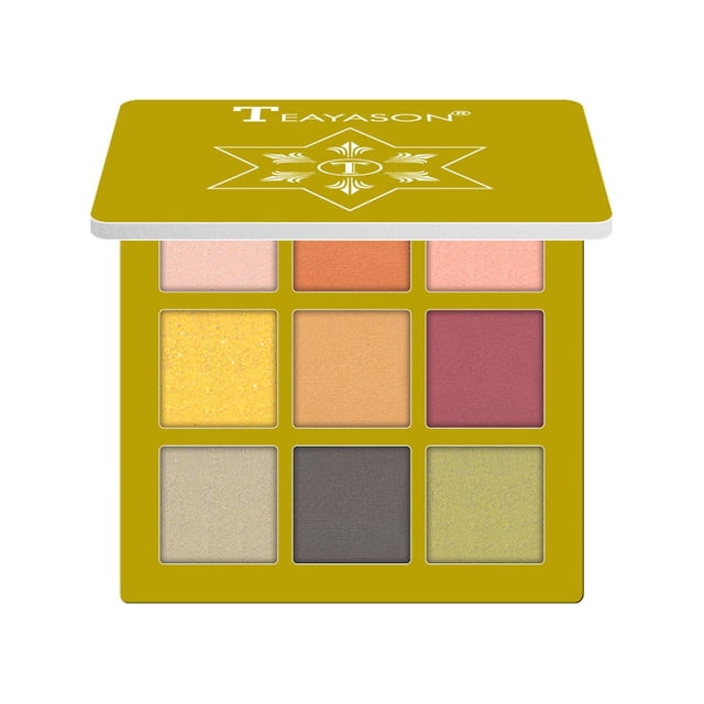 Paleta de sombras de ojos HUOGUO Purpurina mate nacarada de nueve colores