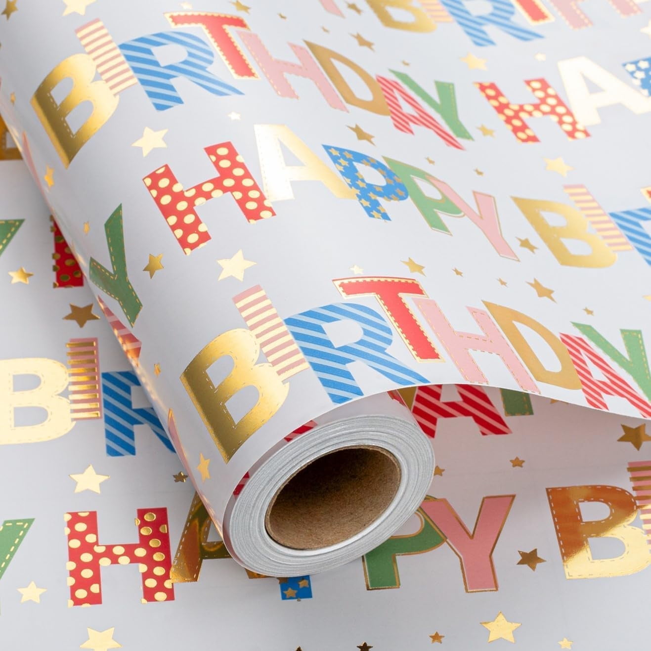 Homeral Happy Birthday Wrapping Paper, 17 Inch x 32.8 Feet photo 1