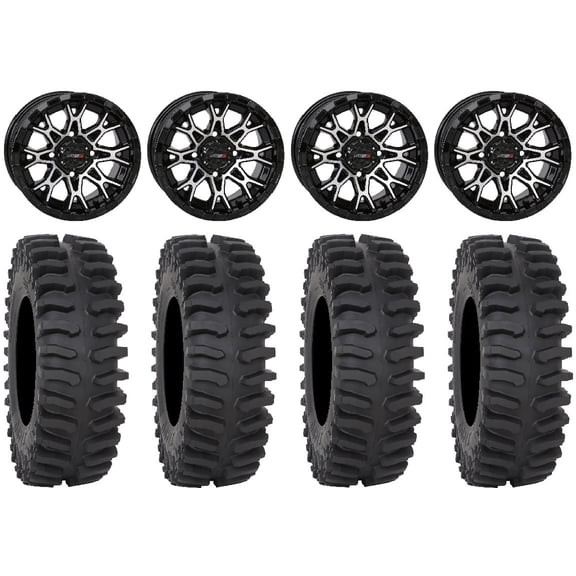 System 3 ST-6 14" Wheels Black 30" XT400 Tires Can-Am Commander Maverick Renegade Outlander Defender