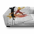 thumbnail image 3 of Volleyball Soft Flannel Fleece Throw Blanket, Shapes of a Male and a Female Hitting Striking Paint Strokes, Cozy Plush for Indoor and Outdoor Use, 50" x 70", Vermilion Charcoal Grey, by Ambesonne, 3 of 6