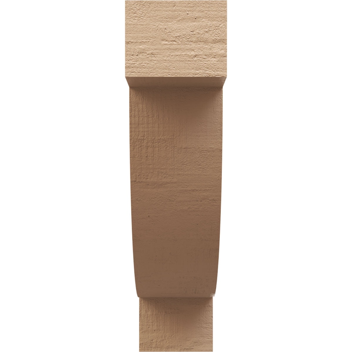 7"W x 28"D x 28"H Thin Alpine Rough Cedar Woodgrain TimberThane Corbel, Primed Tan