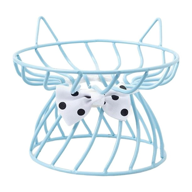 Cuenco de cerámica para mascotas, plato de alimentación para mascotas, soporte , Protector de cuello, aperitivo enlatado Soporte azul Yuyangstore Cuencos para gatos