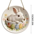 thumbnail image 2 of Dvkptbk 2D Easter Door Sign Welcome Easter Decoration Made of Wood for Front Door Spring Easter Decoration for Hanging Colourful Spring Decoration with Easter Bunny easter decorations, 2 of 5
