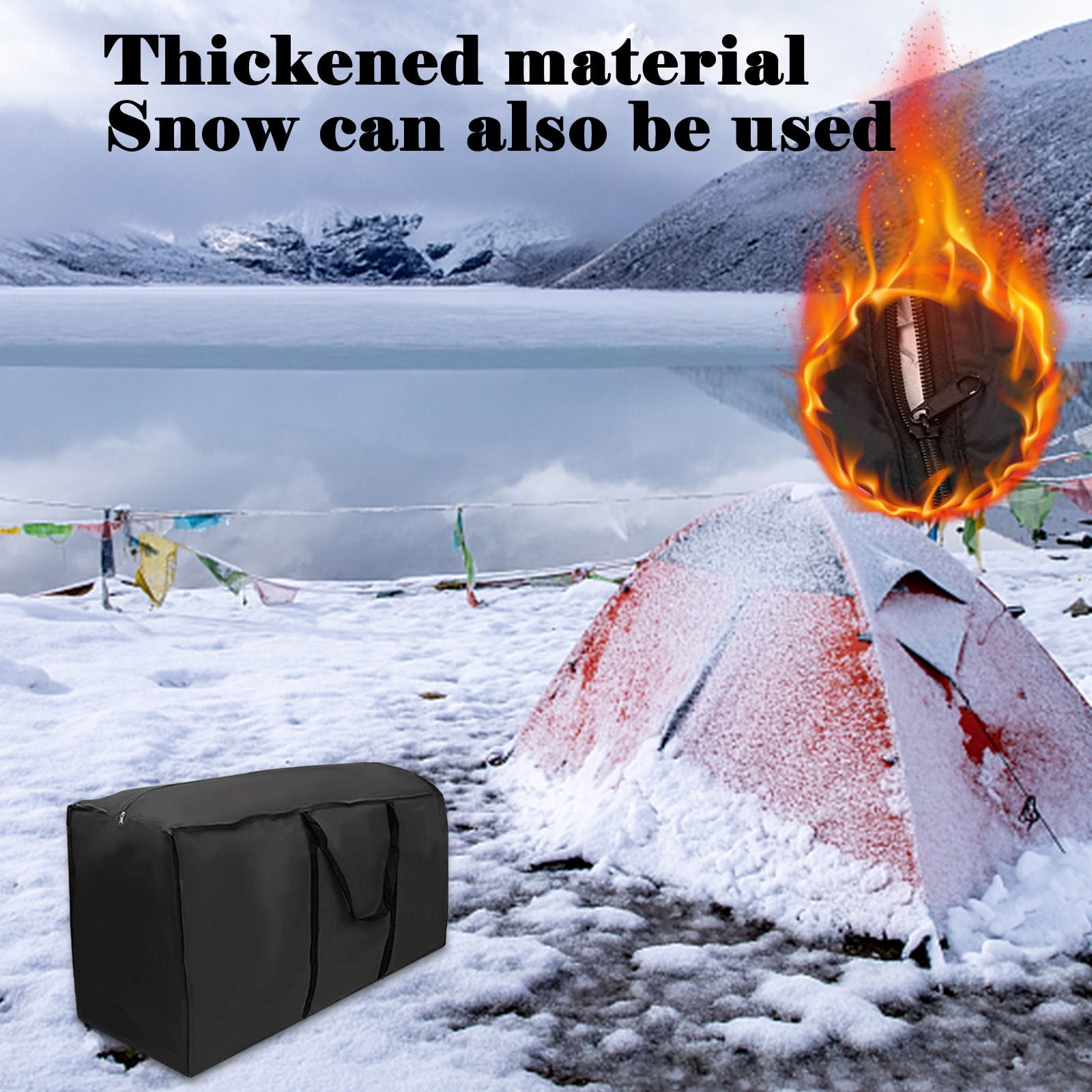 Outdoor Furniture Cushion Storage Bag | Heavy-Duty Waterproof Garden Patio Seat Cover Protector | Large Capacity Organizer for Camping Travel Picnic Gear | 210D Oxford Cloth Material