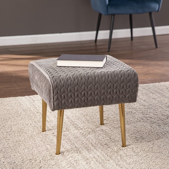 SEI Furniture Medlana Woven Upholstered Ottoman