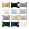thumbnail image 4 of Tnobhg Faux Silk Pillowcase Cushion Cover with Hidden Zipper Wear Resistant Washable Solid Color Pillow Case Sofa Cushion Case Decoration, 4 of 7