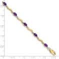 thumbnail image 4 of 10K Yellow Gold Diamond And Amethyst Bracelet (Width 3.5) (Length 7) - Jbsp, 4 of 5