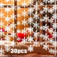 thumbnail image 2 of 30 piezas de copos de nieve navideños para colgar en el árbol de Navidad, guirnaldas de copos de nieve con purpurina, decoración para el hogar, fiesta, Navidad, bricolaje, 2 of 5