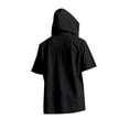 thumbnail image 6 of Mens Short Sleeve Hoodies Lightweight Breathable Deep V Neck Hooded T-Shirt Casual Summer Cotton Linen Shirt, 6 of 9