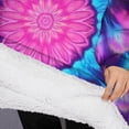 thumbnail image 3 of Oversized Wearable Blanket Hoodie,Colorful Tie Dye Mandala Pattern Sherpa Blanket Hoodie with Super Pockets,Super Warm Fuzzy Pullover for Women & Men, 3 of 6