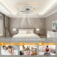 thumbnail image 5 of Oaks Aura 20 inch Low Profile Caged Ceiling Fan bladeless Reversible&nbsp;Flush Mount Ceiling Fan with Remote Control, 5 of 6