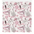 thumbnail image 3 of Ambesonne Eiffel Tower Shower Curtain, Paris Honeymoon, 69"Wx70"L, Pale Pink White, 3 of 5