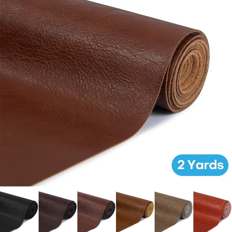 2 Yards 54 Wide Vinyl Fabric Thick Marine Grade Faux Leather Fabric Heavy  Duty PU Leather Fabric Cotton Back Home Decor Fabric for Hand Crafts DIY  Craft Upholstery, Brown 