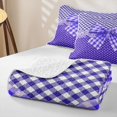 thumbnail image 4 of Erosebridal Girls Purple Plaid Bowknot Bed Spread Queen,Teens Vintage Polka Dots Flowers Queen Coverlet Set, 4 of 7