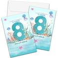thumbnail image 1 of Ocean Adventure 8th Birthday Invitations with Envelopes - 20 Sets of Personalized Under the Sea Party Invites for a Splashing Celebration! Perfect for Kids' Birthdays!, 1 of 5