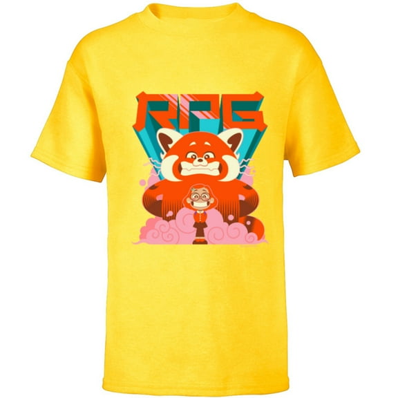 Disney and Pixar’s Turning Red RPG Red Panda Girl Mei - Short Sleeve T-Shirt for Kids - Customized-Yellow
