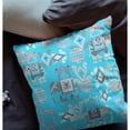 thumbnail image 6 of Amrita Sen Suede Zippered Pillow In Bright Blue And Gray CAPL214FSDS-ZP-18x18, 6 of 9