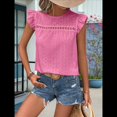 thumbnail image 6 of Women'S Round Neck Cap Sleeve Top Pink XL, 6 of 8