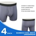 thumbnail image 3 of Men's Underwear Boxer Briefs,Comfortable Bamboo Viscose Underwear,Moisture Wicking and Breathable,4 Pack M-XXL, 3 of 8