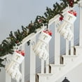 thumbnail image 3 of Small Christmas Tree,Personalised Christmas Stockings with Letters 22 Cm Embroidered Santa Stocking Gold Striped Christmas Sock Fireplace Hanging Ornaments Christmas Tree, 3 of 5