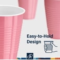 thumbnail image 4 of DecorRack Party Reusable Disposable Plastic Cups, 12 fl oz, Light Pink, 60 Count, 4 of 9