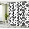 thumbnail image 5 of Ambesonne Irish Shower Curtain, Old-Fashion Knot Motifs, 69"Wx84"L, Black White, 5 of 5