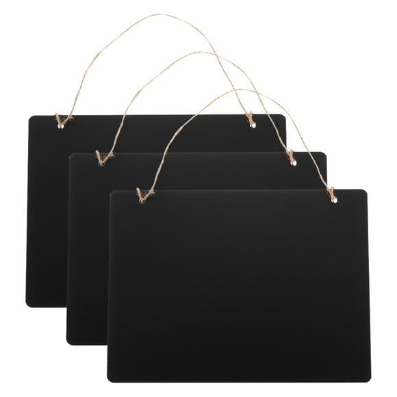 3 placas de pizarra de madera para colgar, decoración de pizarra reversible para oficina