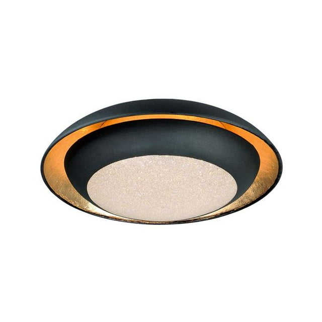 Maxim 35072CYGLBK Iris LED One Light Flush Mount, Gold Leaf & Black