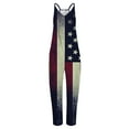 thumbnail image 3 of Cyber&Monday Deals Dyegold Jumpsuits for Women Casual, Woman Jumpsuit 2023 Summer Loose Baggy Wide Leg Playsuit American Flag V Neck Sleeveless Cami Rompers Overalls, 3 of 4